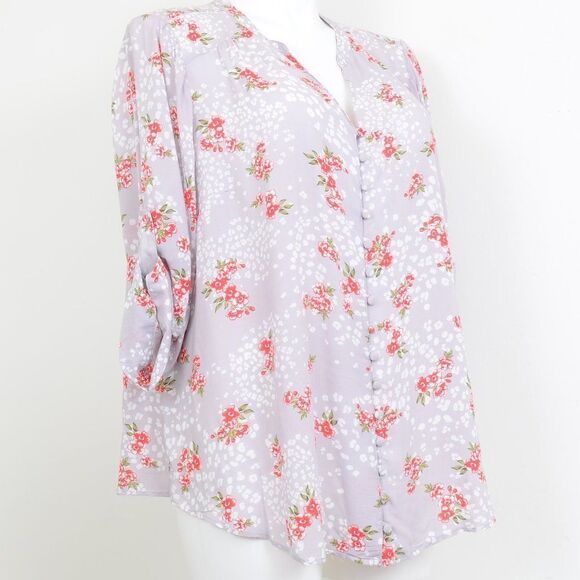 Torrid Harper Leopard Floral Challis Blouse Plus Size 2X - Picture 4 of 11